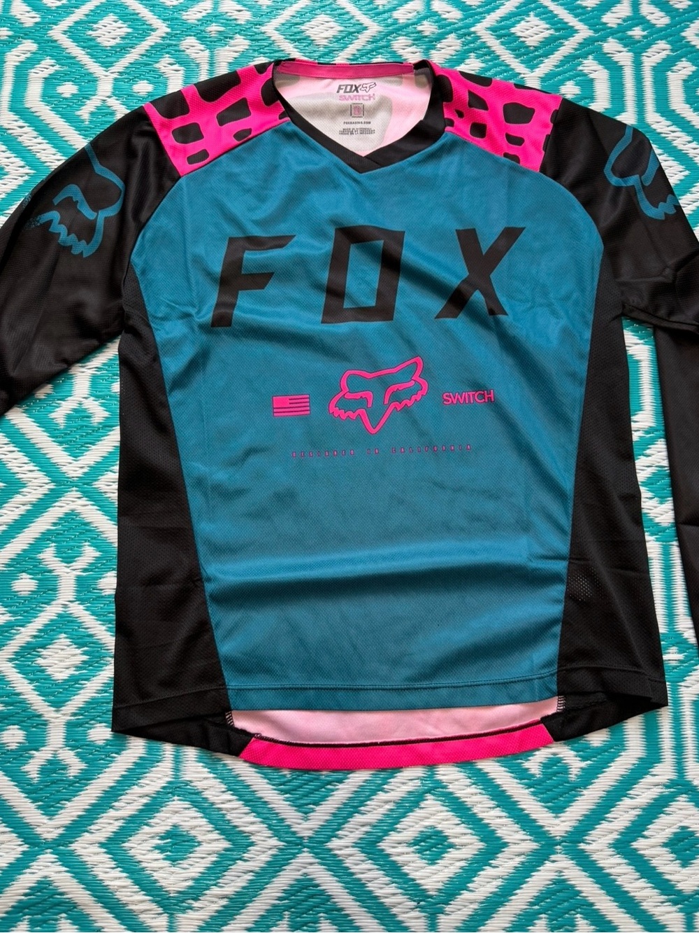 FOX Racing Flexair Switch Motocross Jersey Women’s XS Teal Pink